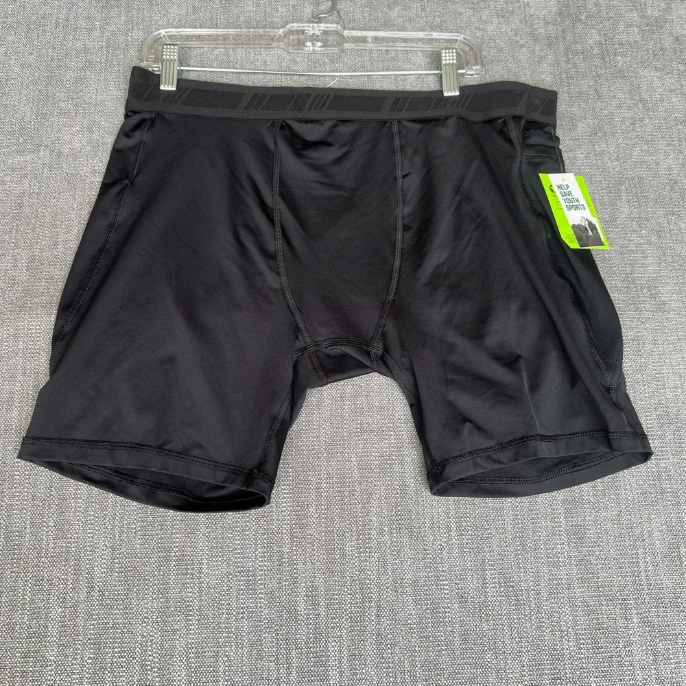DSG Compression Shorts Mens 2XL Black Performance Stretch Tight Fit Base Layer